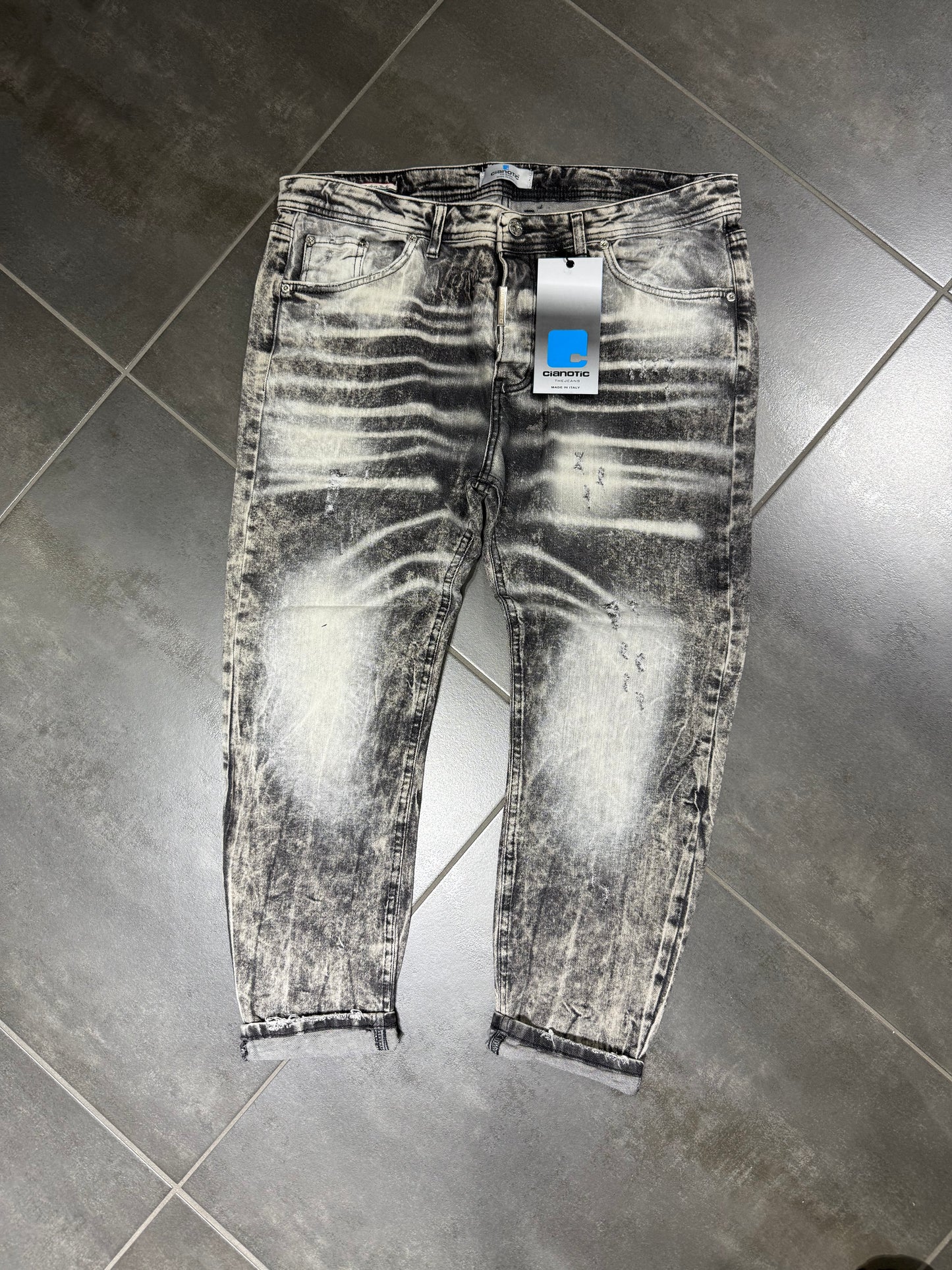 Jeans Uomo Taglie Forti Cnt Marble Effect