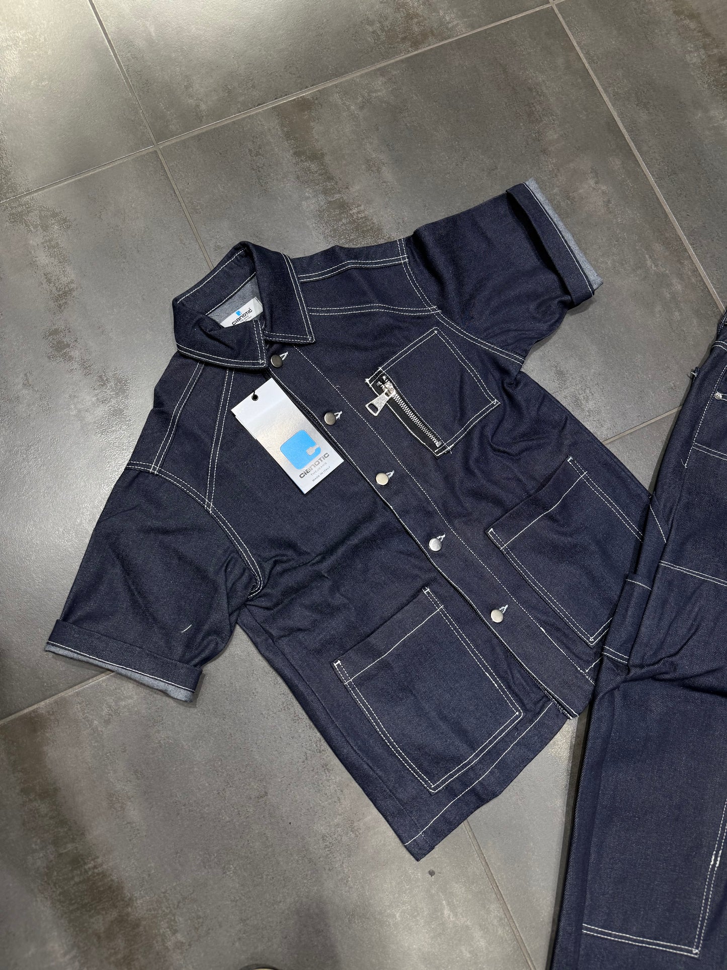 Completo Jeans Uomo Taglie Forti Cnt Carpenter Blue