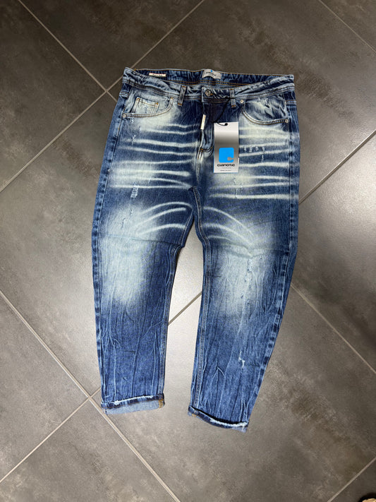Jeans Uomo Taglie Forti Cnt Marble Effect Blue