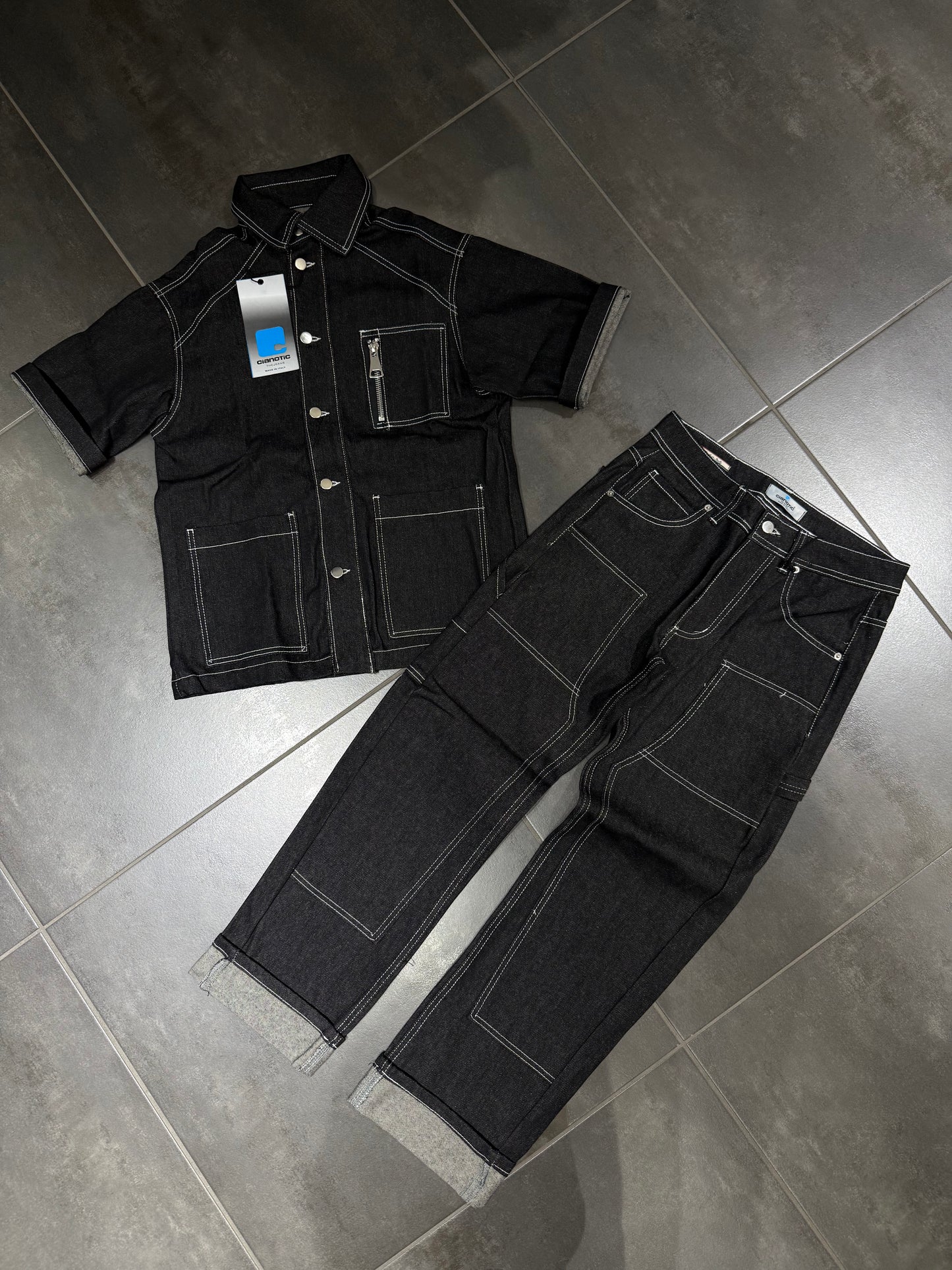 Completo Jeans Uomo Cnt Carpenter Black