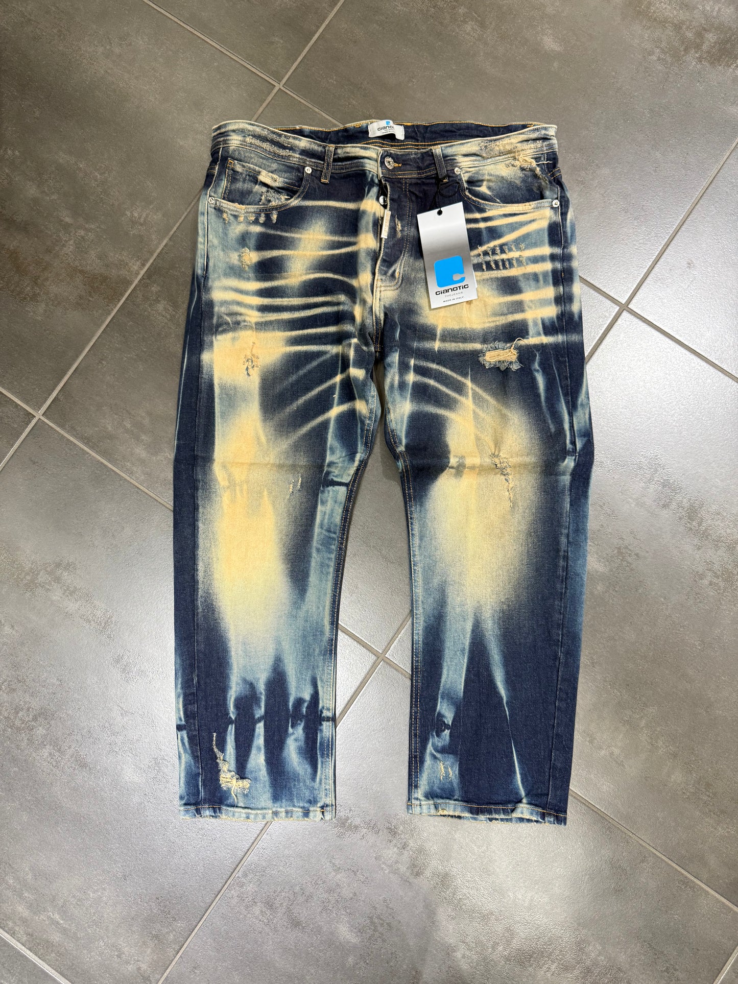 Jeans Uomo Taglie Forti Cnt Baggy Mmt Sabbiato Blue