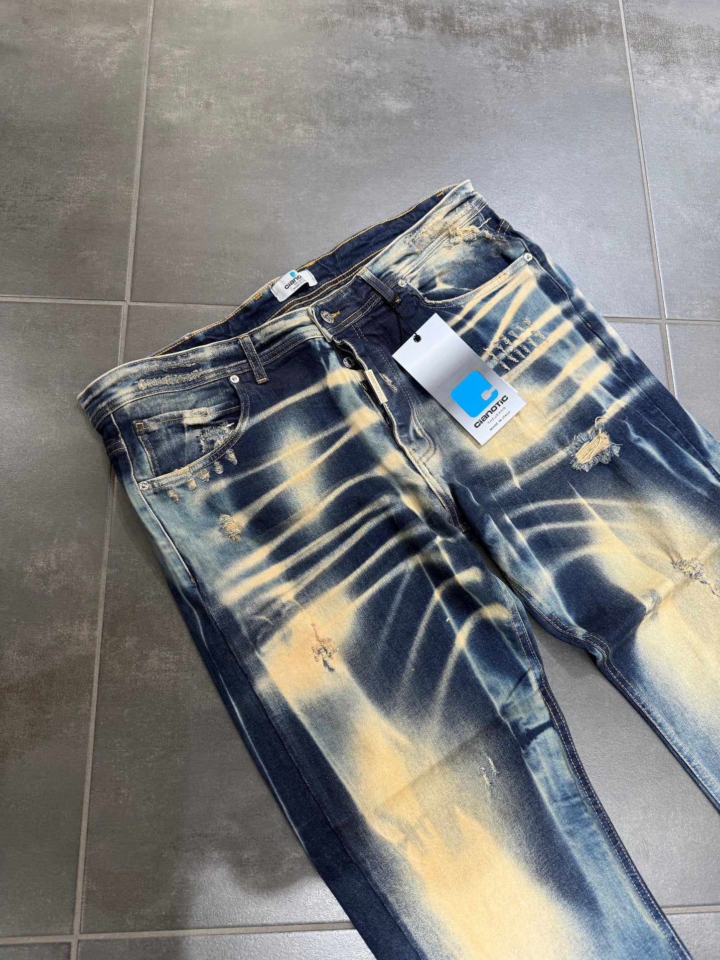 Jeans Uomo Taglie Forti Cnt Baggy Mmt Sabbiato Blue