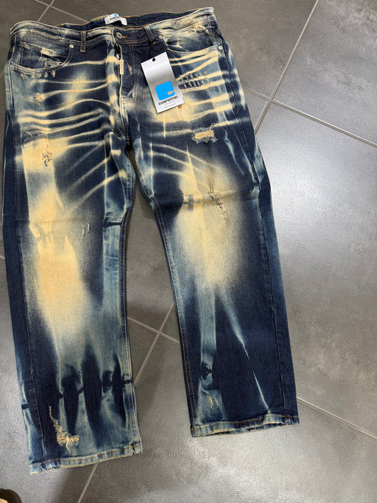 Jeans Uomo Taglie Forti Cnt Baggy Mmt Sabbiato Blue